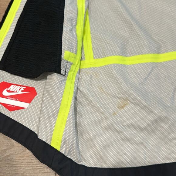 NIKE Black Gray Neon Yellow Waterproof Hooded Full Zipper Jacket‎ Size Small - Picture 11 of 14